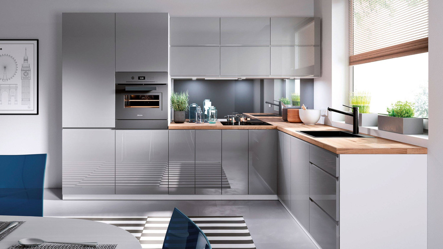 Szafka Kuchenna Dolna 2-drzwiowa Zabudowa Piekarnika Prawa D60P-P Aspen Grey Szary Połysk
