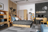 QUBIC QB-12 - Łóżko 90 1S Ze Stelażem Z Oświetleniem