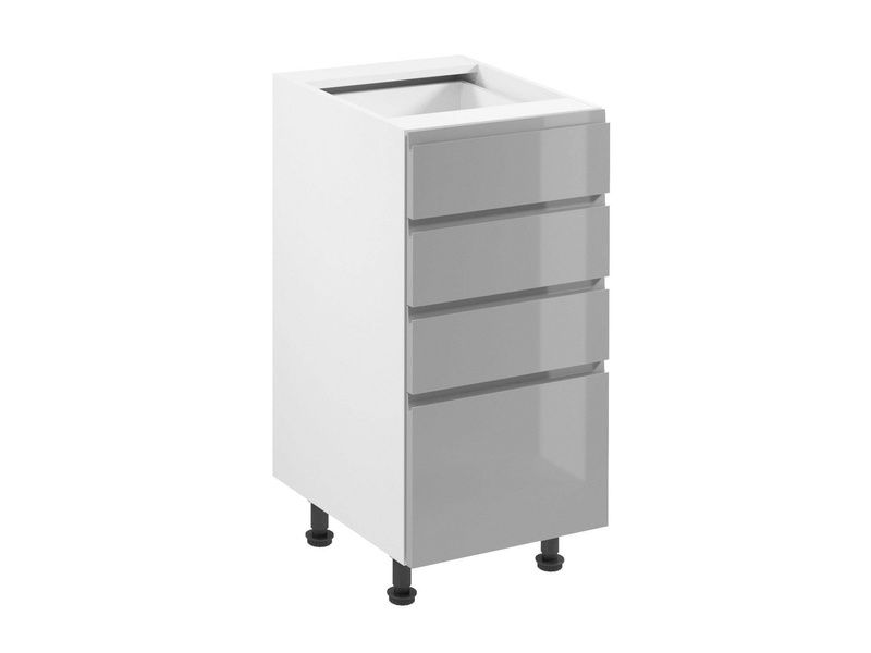 Szafka Kuchenna Dolna 4 Szuflady D40S4 Aspen Grey Szary Połysk