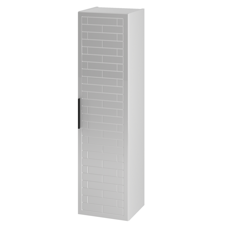 BRICKS-03 - Słupek Wysoki 1-drzwiowy 130cm Biały Mat Biały Połysk